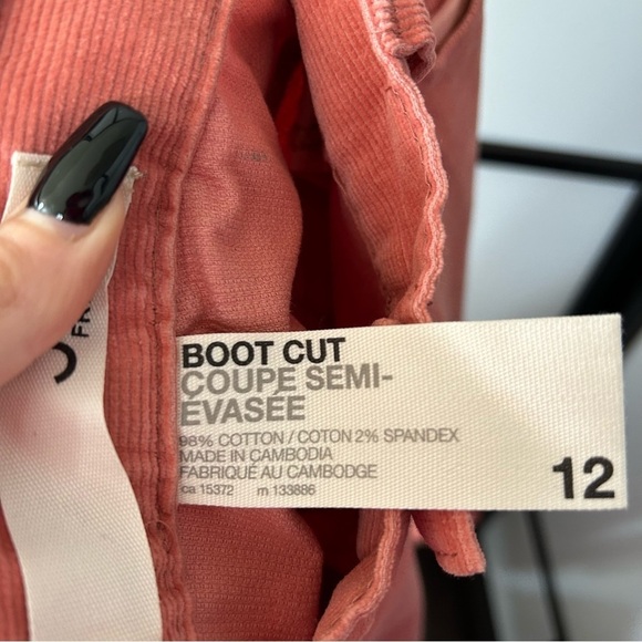 NWT Joe Fresh Salmon color Corduroy Low Rise Wide Leg Bootcut. Perfect for Fall - Picture 11 of 14